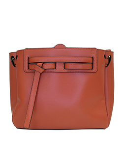 Mini Bag Bow, Leather, Orange, 051932, 2